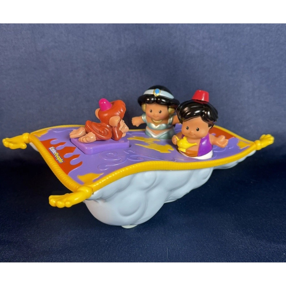 Disney Fisher Price Musical Magic Carpet Jasmine & Aladdin Little People Works!